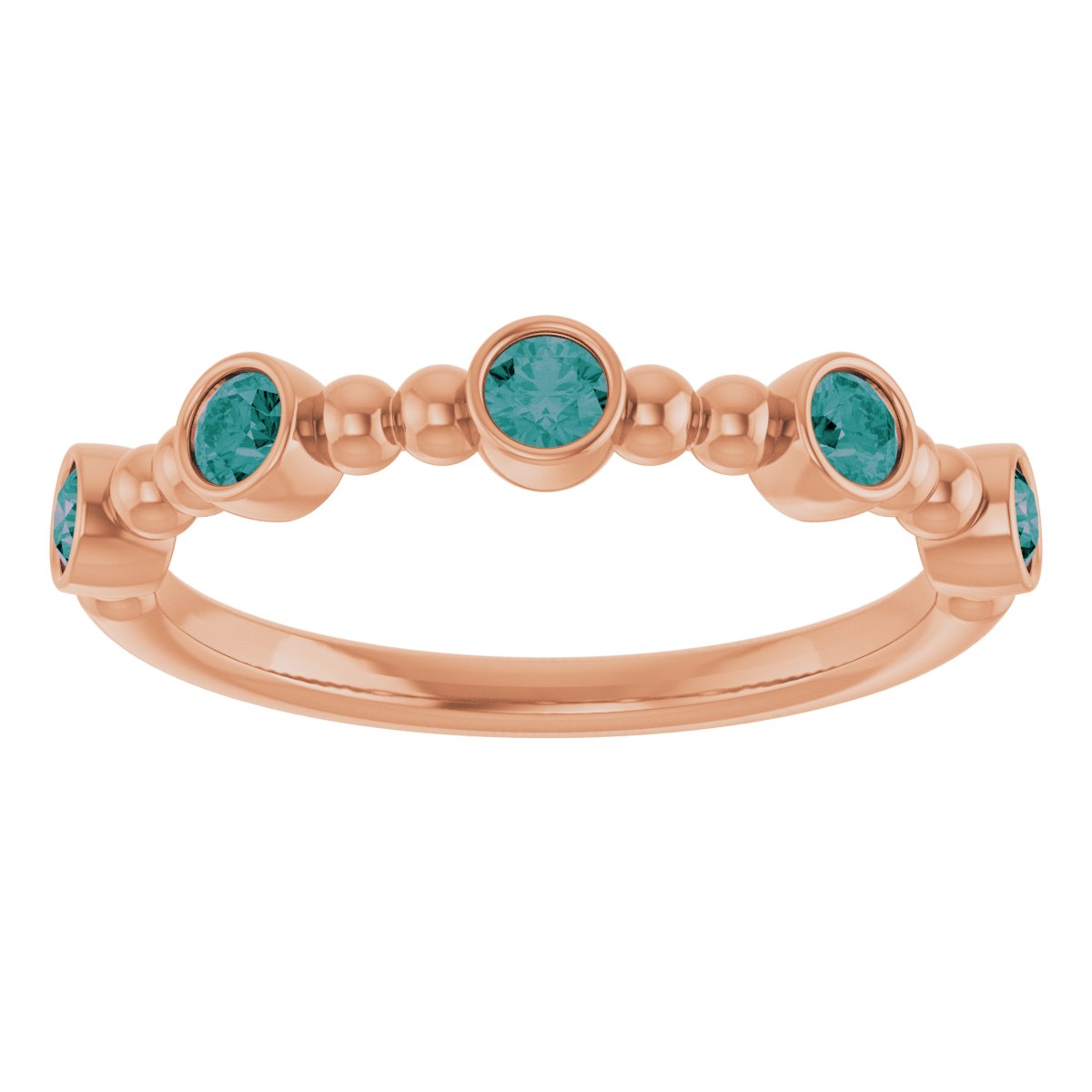 Lab-Grown Alexandrite Stackable Ring in 14k rose gold