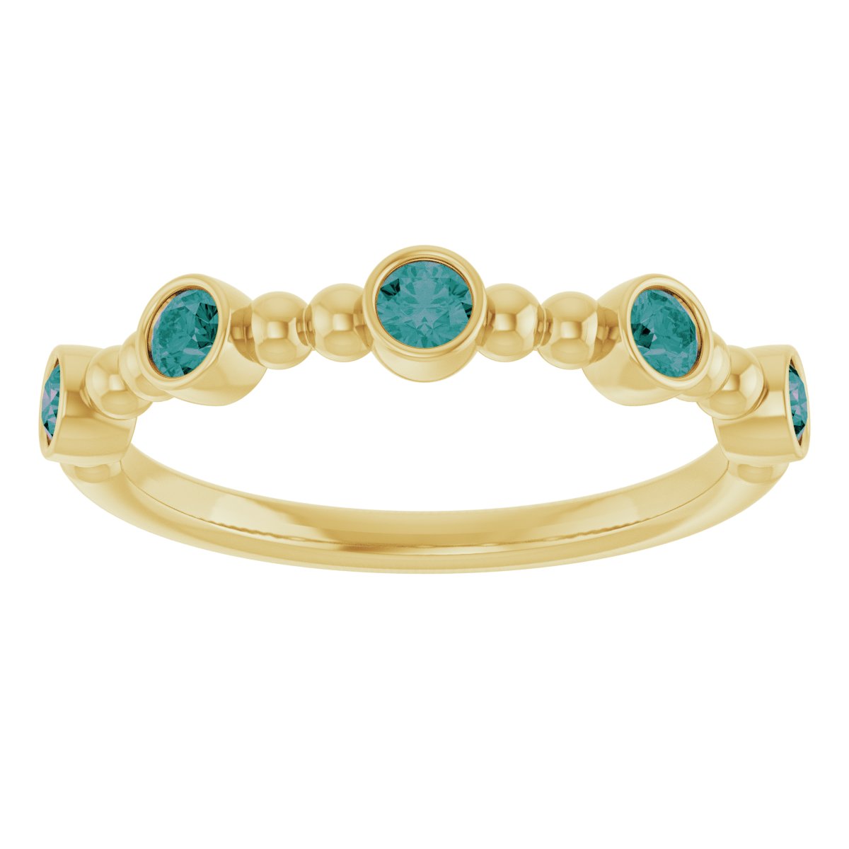 Lab-Grown Alexandrite Stackable Ring in 14k yellow gold