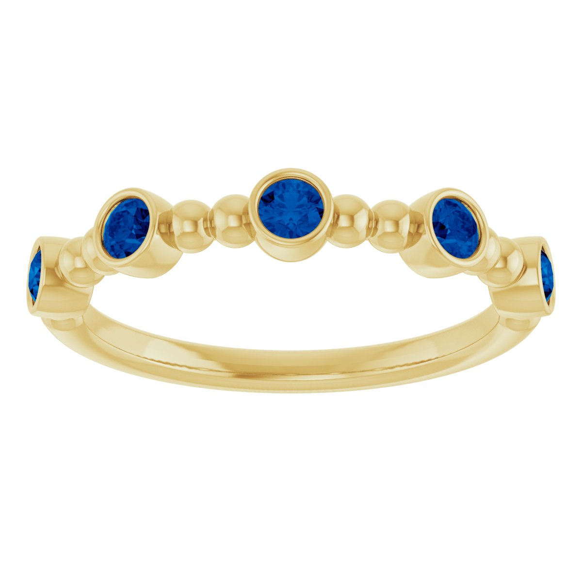 Lab-Grown Blue Sapphire Stackable Ring in 14k yellow gold