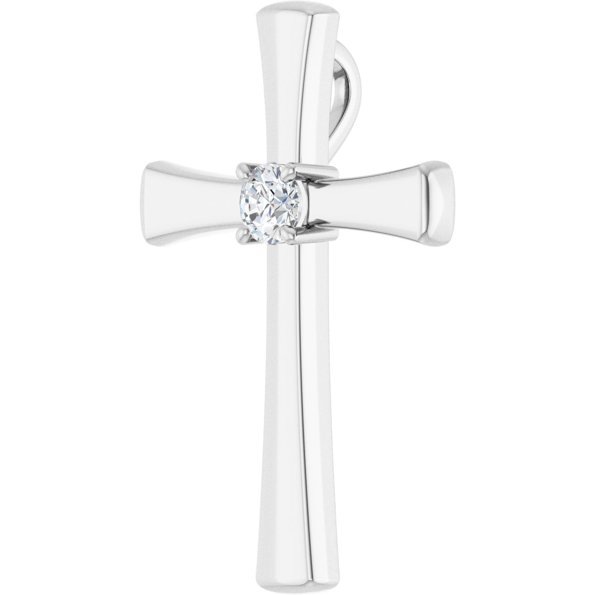1/5 CTW Natural Diamond Cross Pendant in 14k white gold