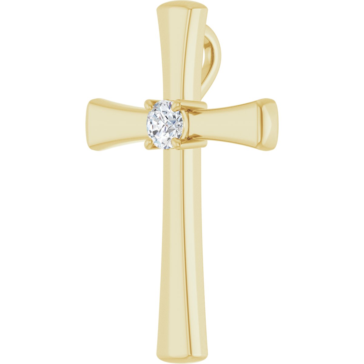 1/5 CTW Natural Diamond Cross Pendant in 14k yellow gold