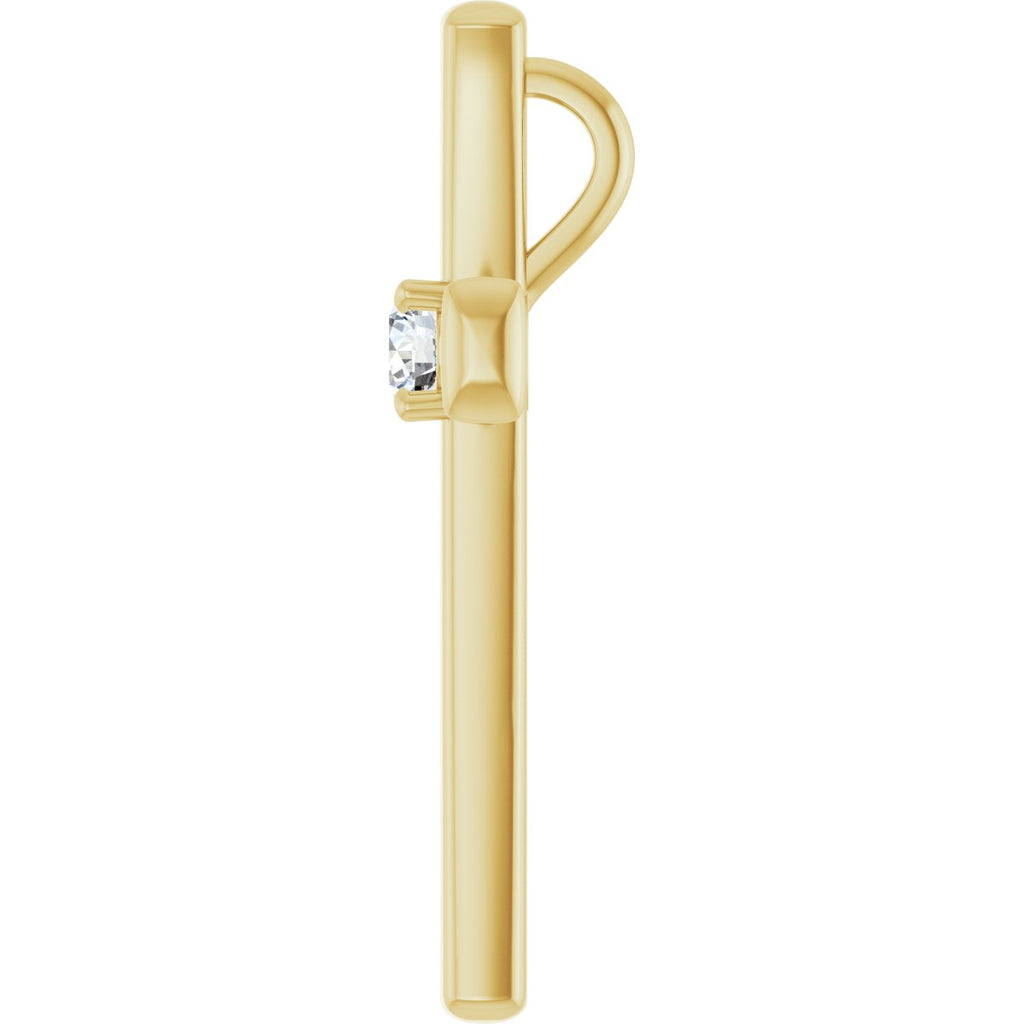 1/5 CTW Natural Diamond Cross Pendant in 14k yellow gold