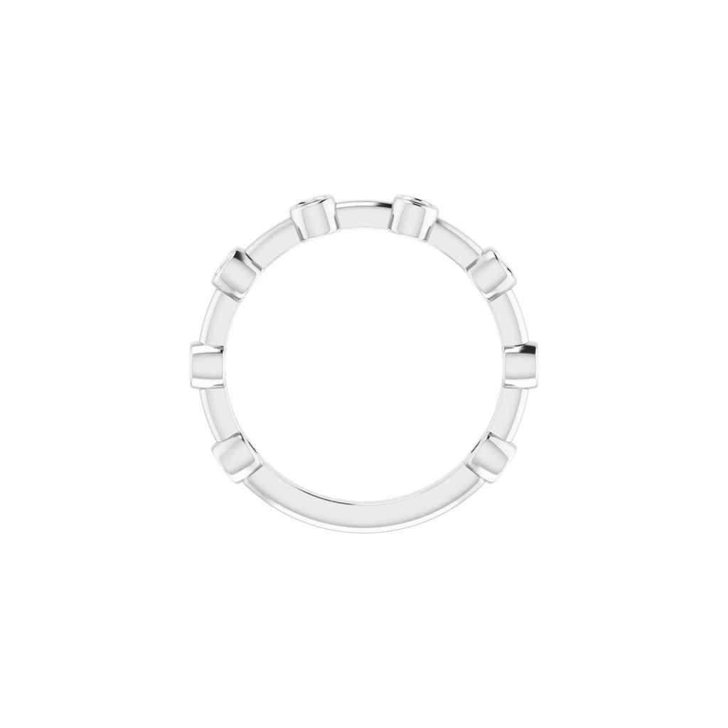 Natural Alexandrite Bezel-Set Bar Ring in 14k white gold