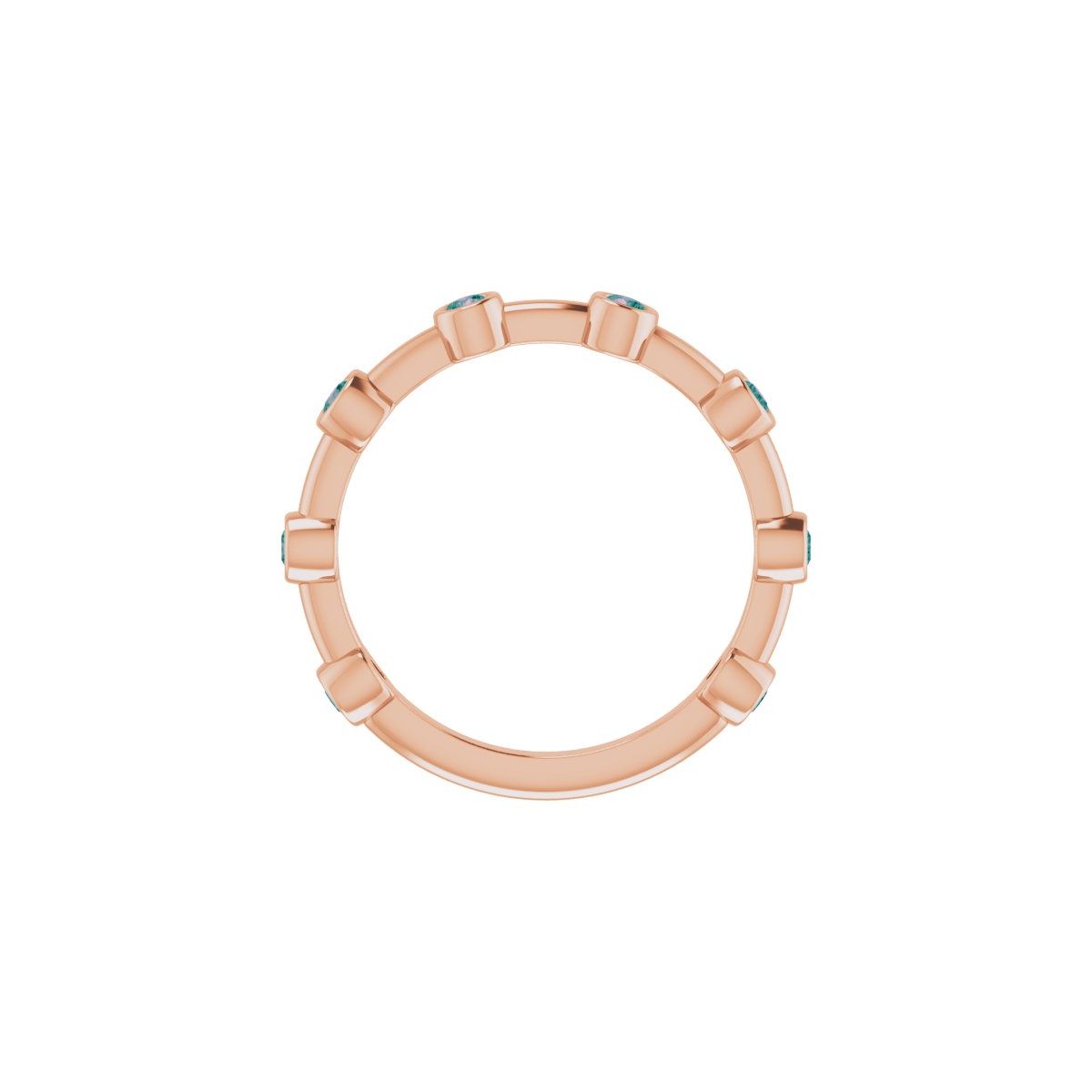 Natural Alexandrite Bezel-Set Bar Ring in 14k rose gold