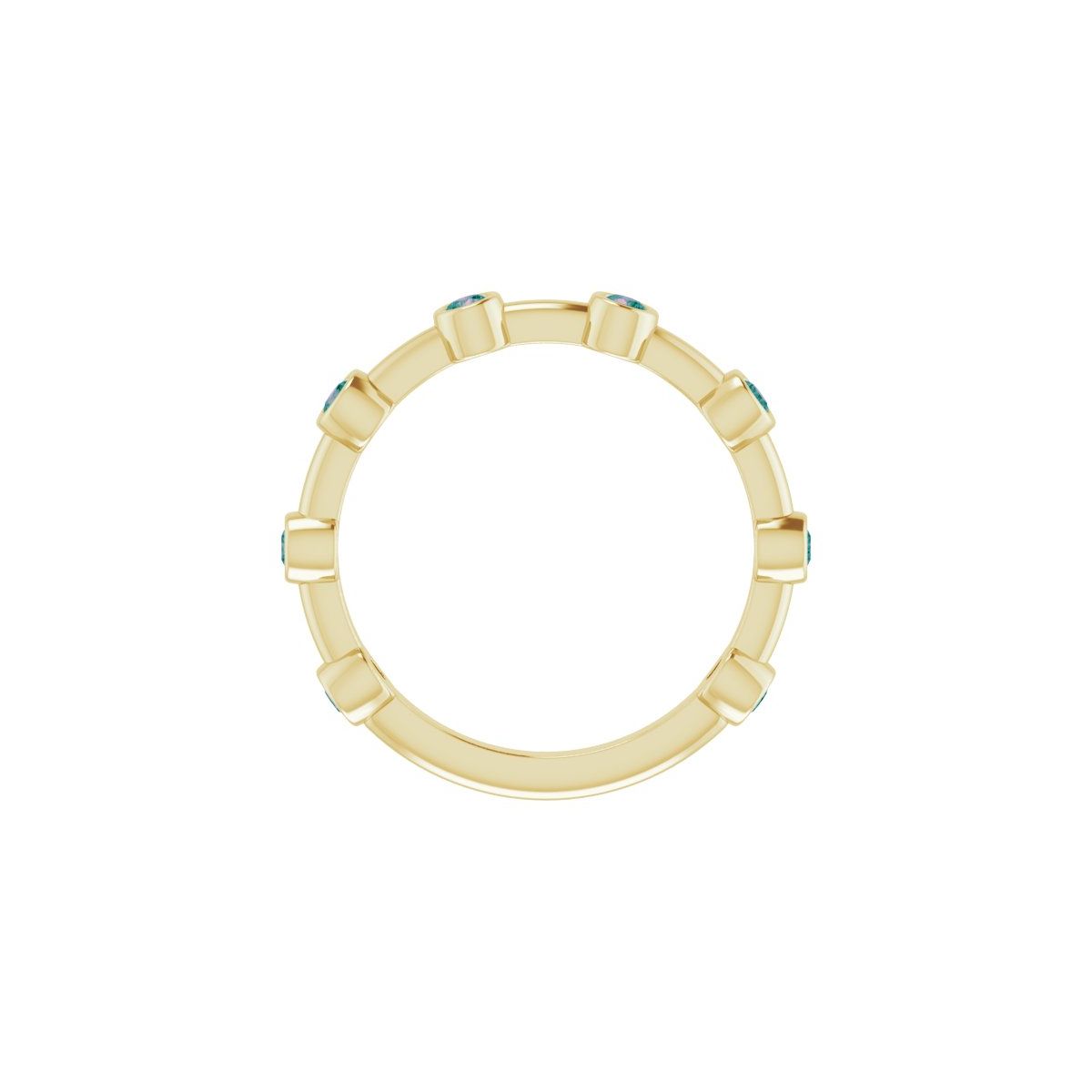 Natural Alexandrite Bezel-Set Bar Ring in 14k yellow gold