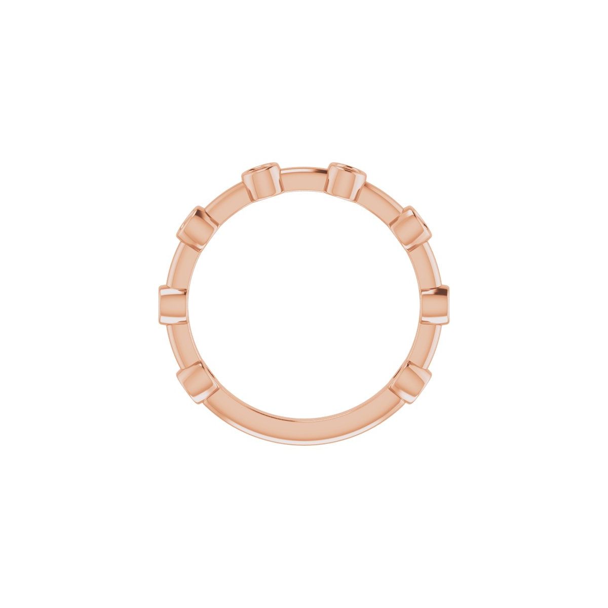 Natural Aquamarine Bezel-Set Bar Ring in 14k rose gold