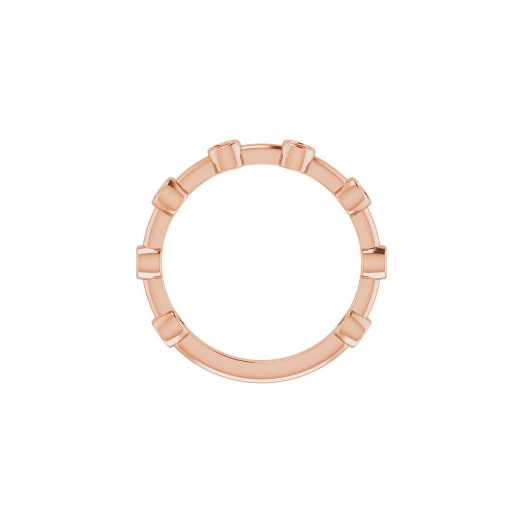 Natural Alexandrite Bezel-Set Bar Ring in 14k rose gold