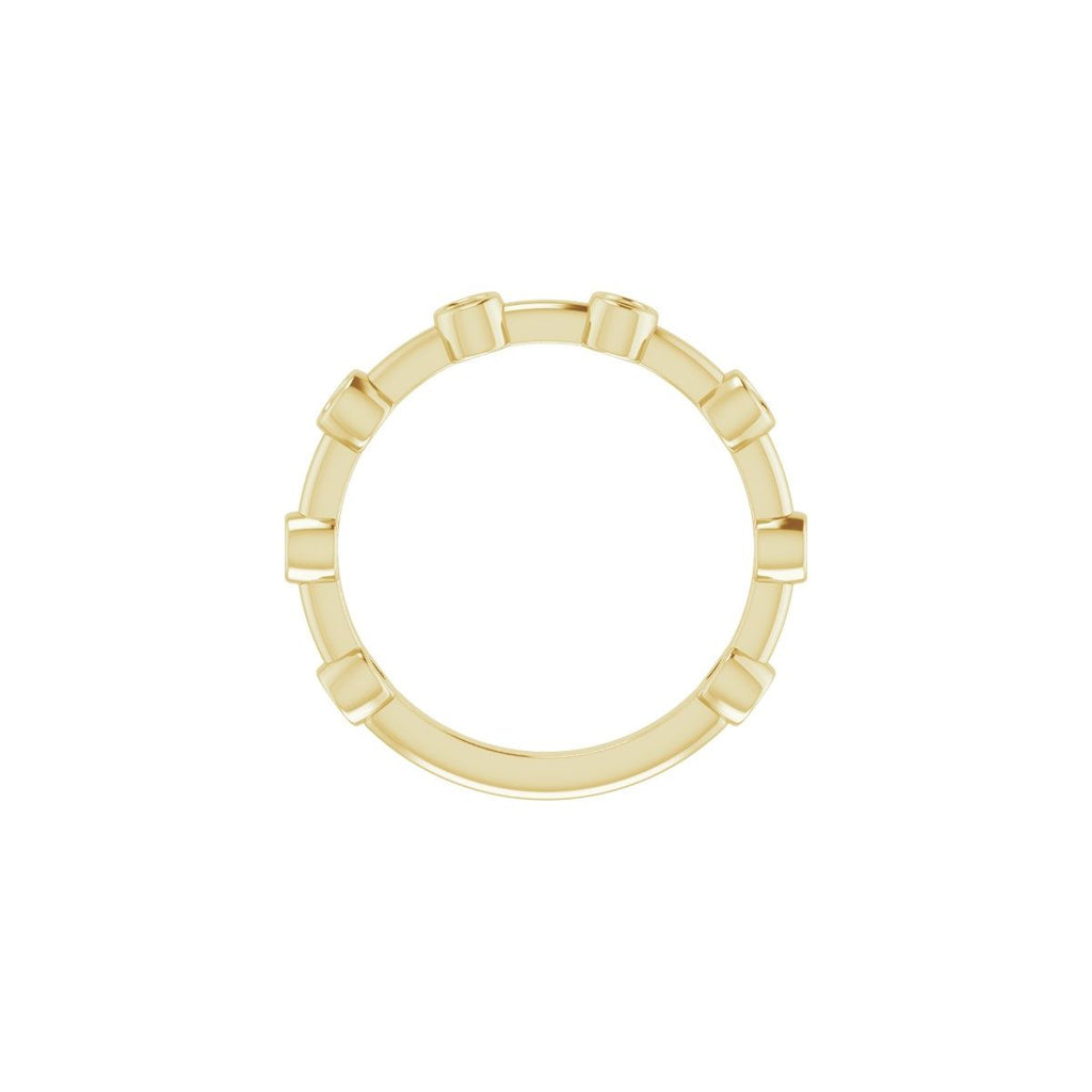 Natural Aquamarine Bezel-Set Bar Ring in 14k yellow gold