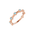 Natural Aquamarine Bezel-Set Bar Ring in 14k rose gold