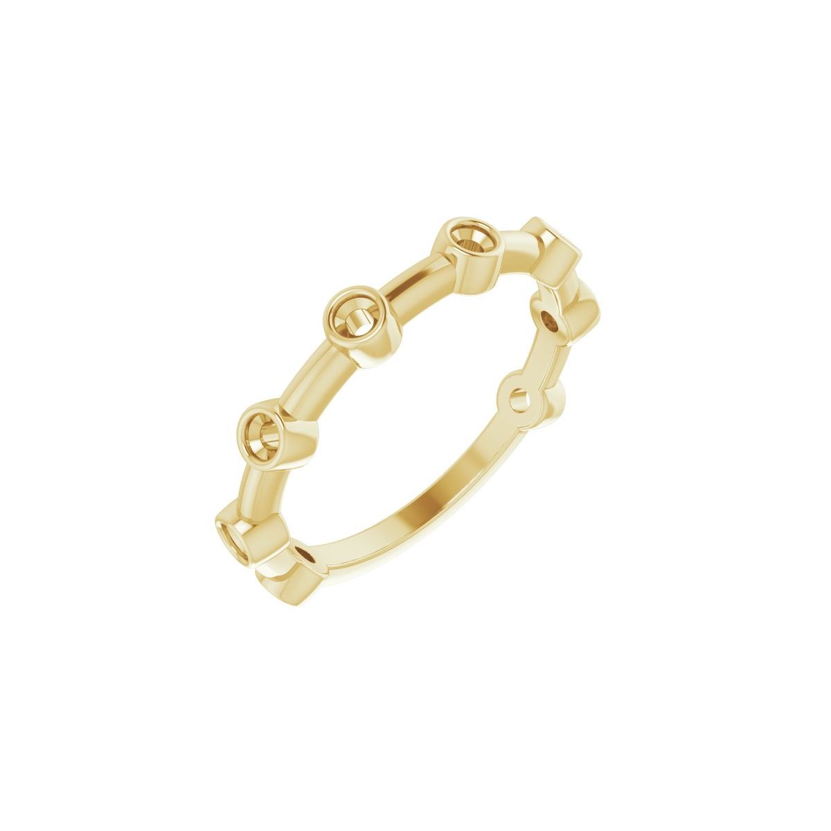 Natural Aquamarine Bezel-Set Bar Ring in 14k yellow gold