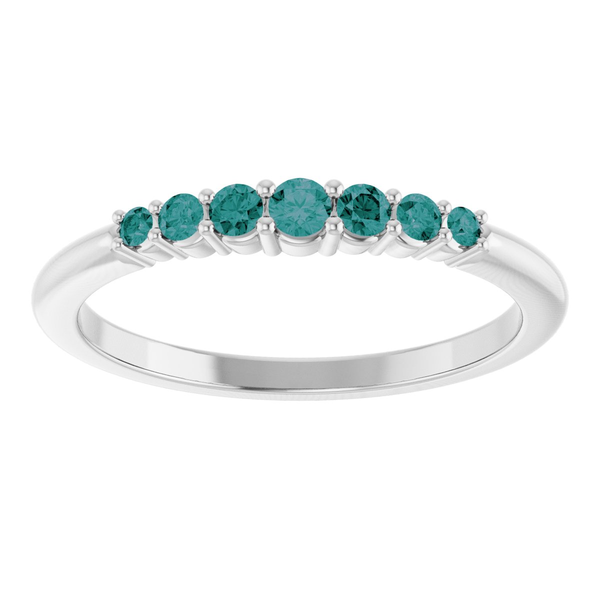 Natural Alexandrite Stackable Ring in 14k white gold