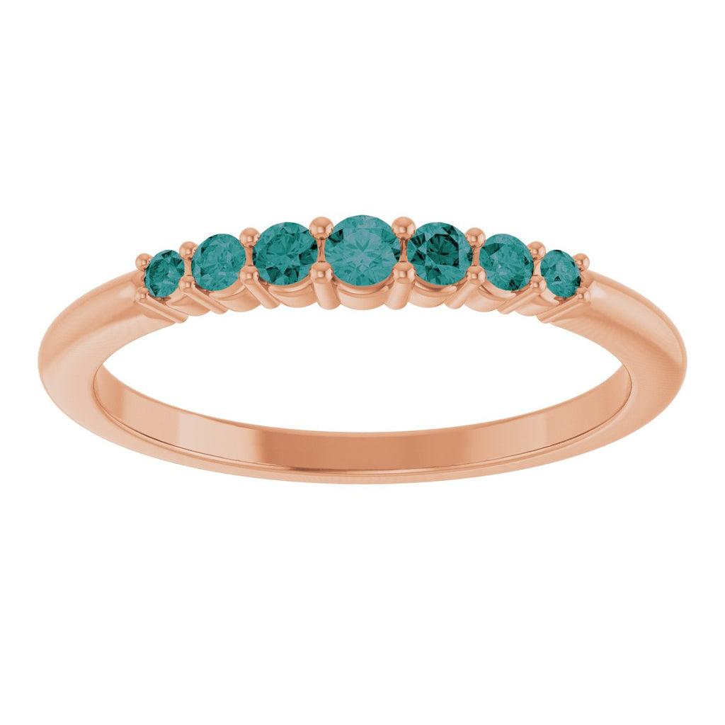 Natural Alexandrite Stackable Ring in 14k rose gold