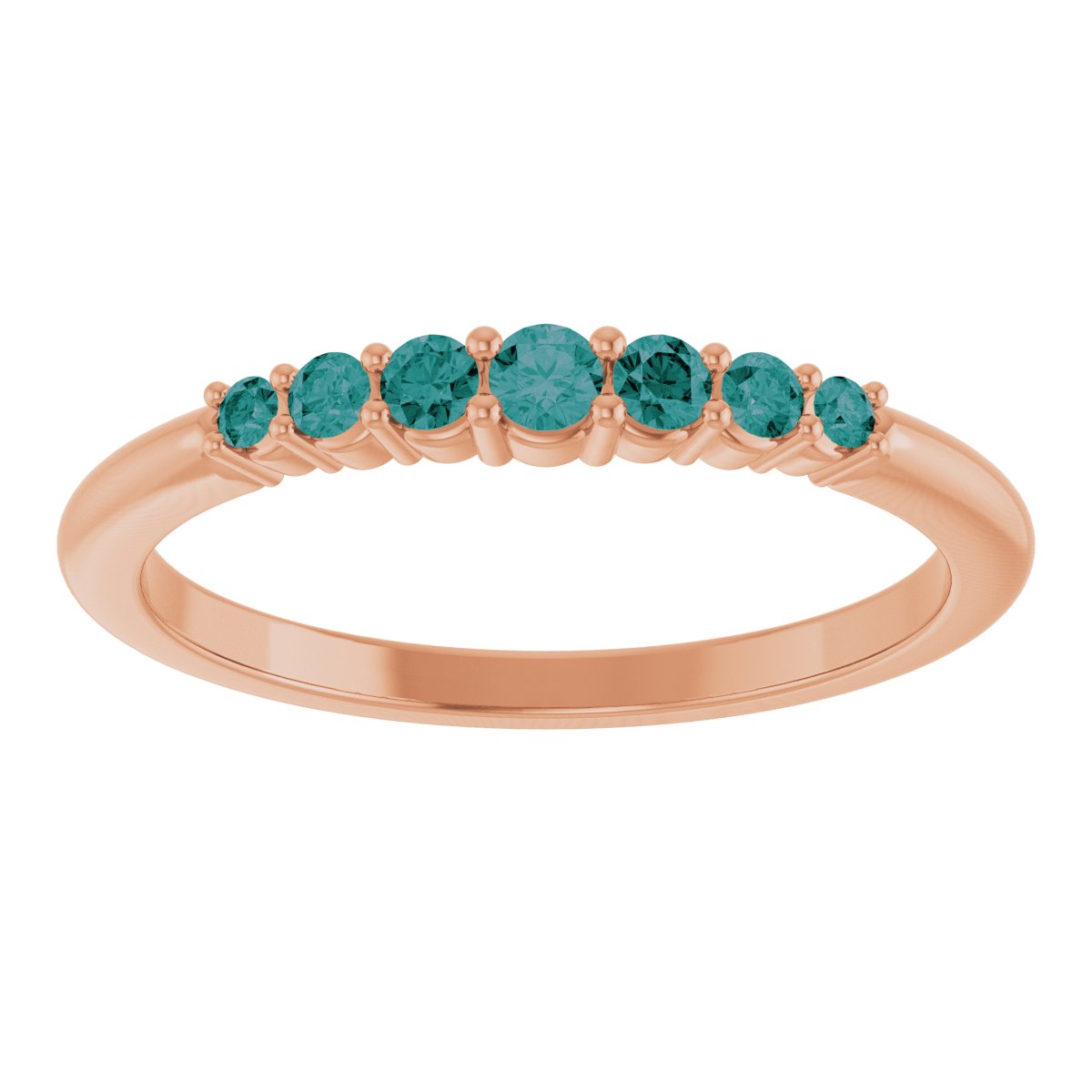 Natural Alexandrite Stackable Ring in 14k rose gold