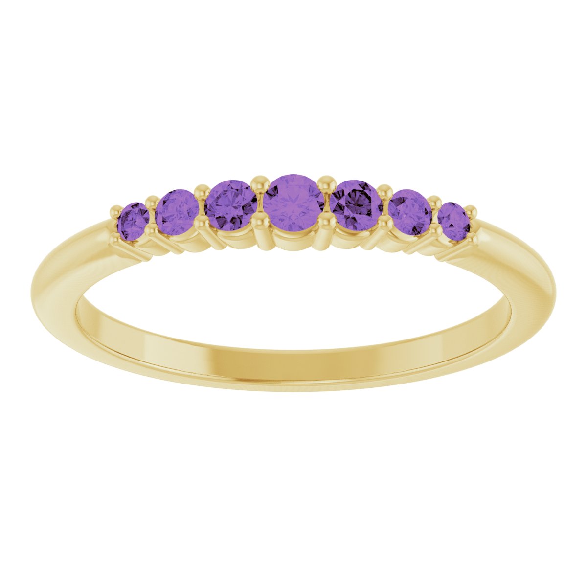 Natural Amethyst Stackable Ring in 14k yellow gold