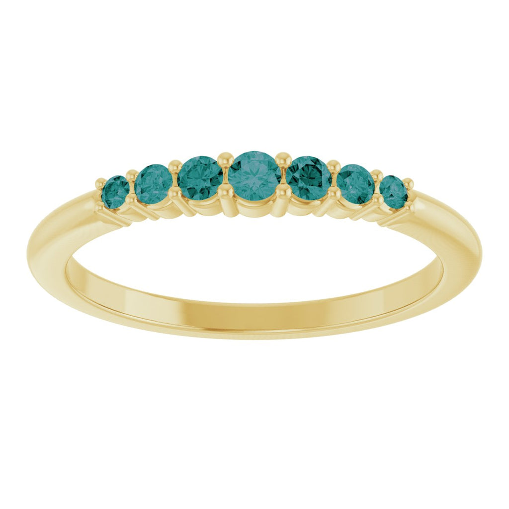 Natural Alexandrite Stackable Ring in 14k yellow gold