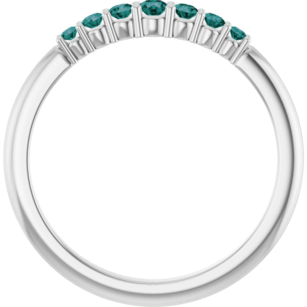 Natural Alexandrite Stackable Ring in 14k white gold