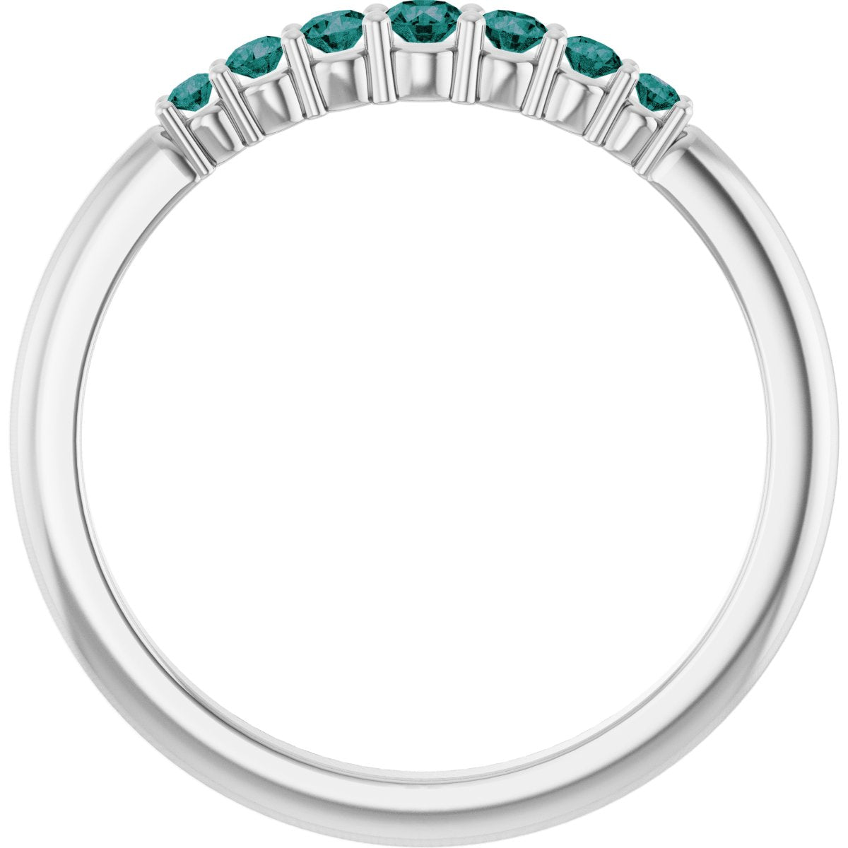 Natural Alexandrite Stackable Ring in 14k white gold
