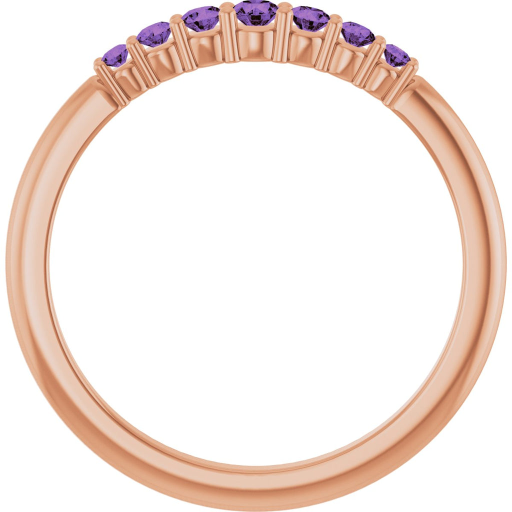 Natural Amethyst Stackable Ring in 14k rose gold