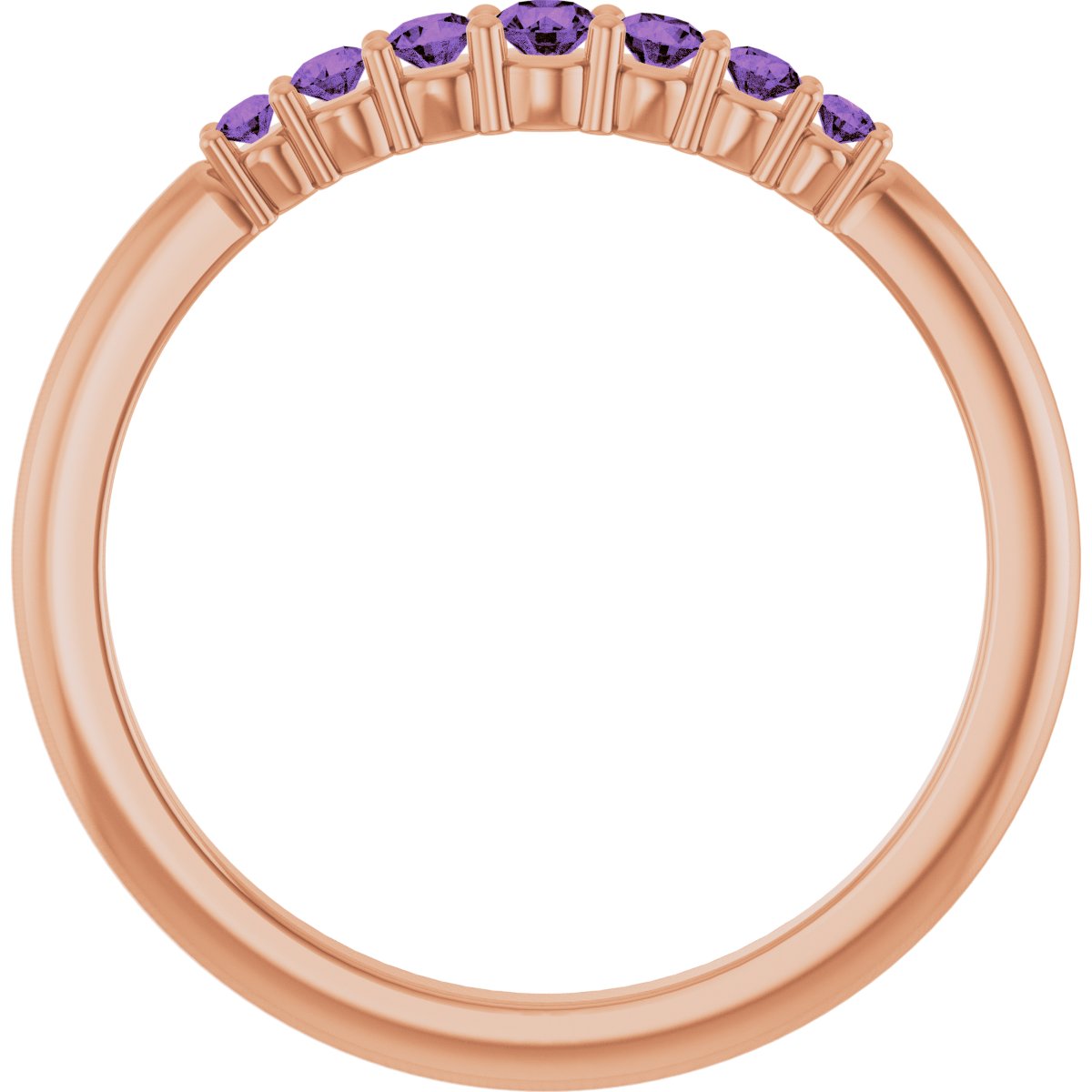 Natural Amethyst Stackable Ring in 14k rose gold