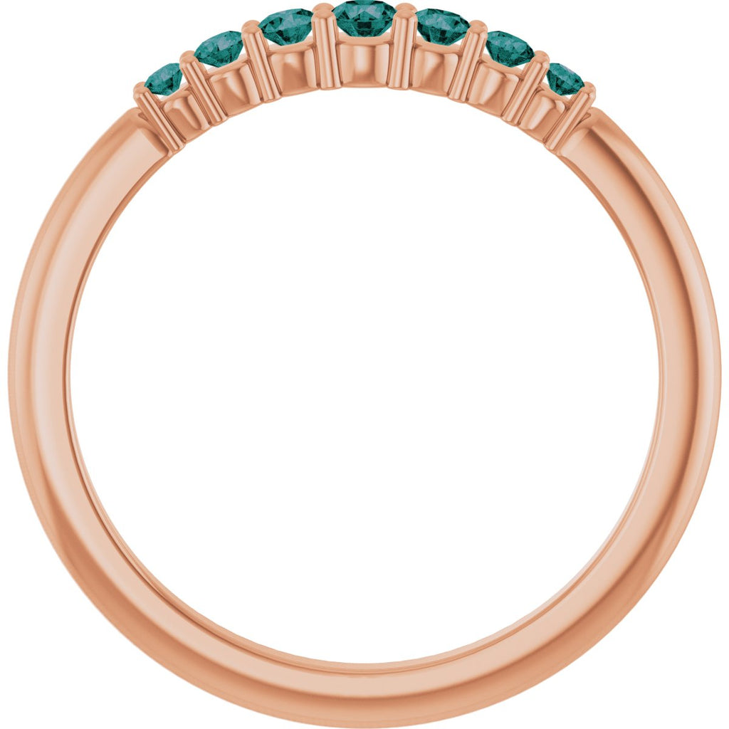 Natural Alexandrite Stackable Ring in 14k rose gold