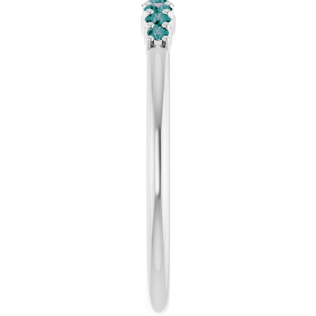 Natural Alexandrite Stackable Ring in 14k white gold