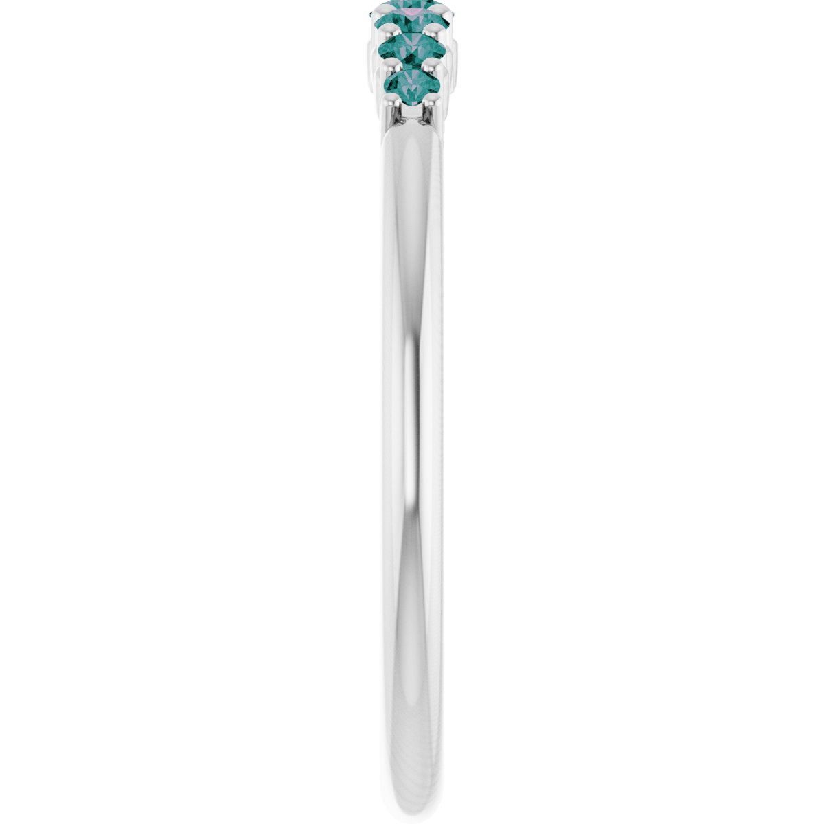 Natural Alexandrite Stackable Ring in 14k white gold