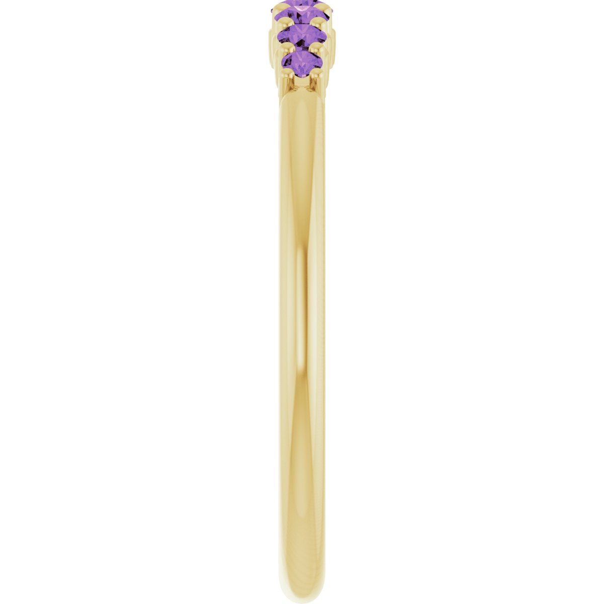 Natural Amethyst Stackable Ring in 14k yellow gold