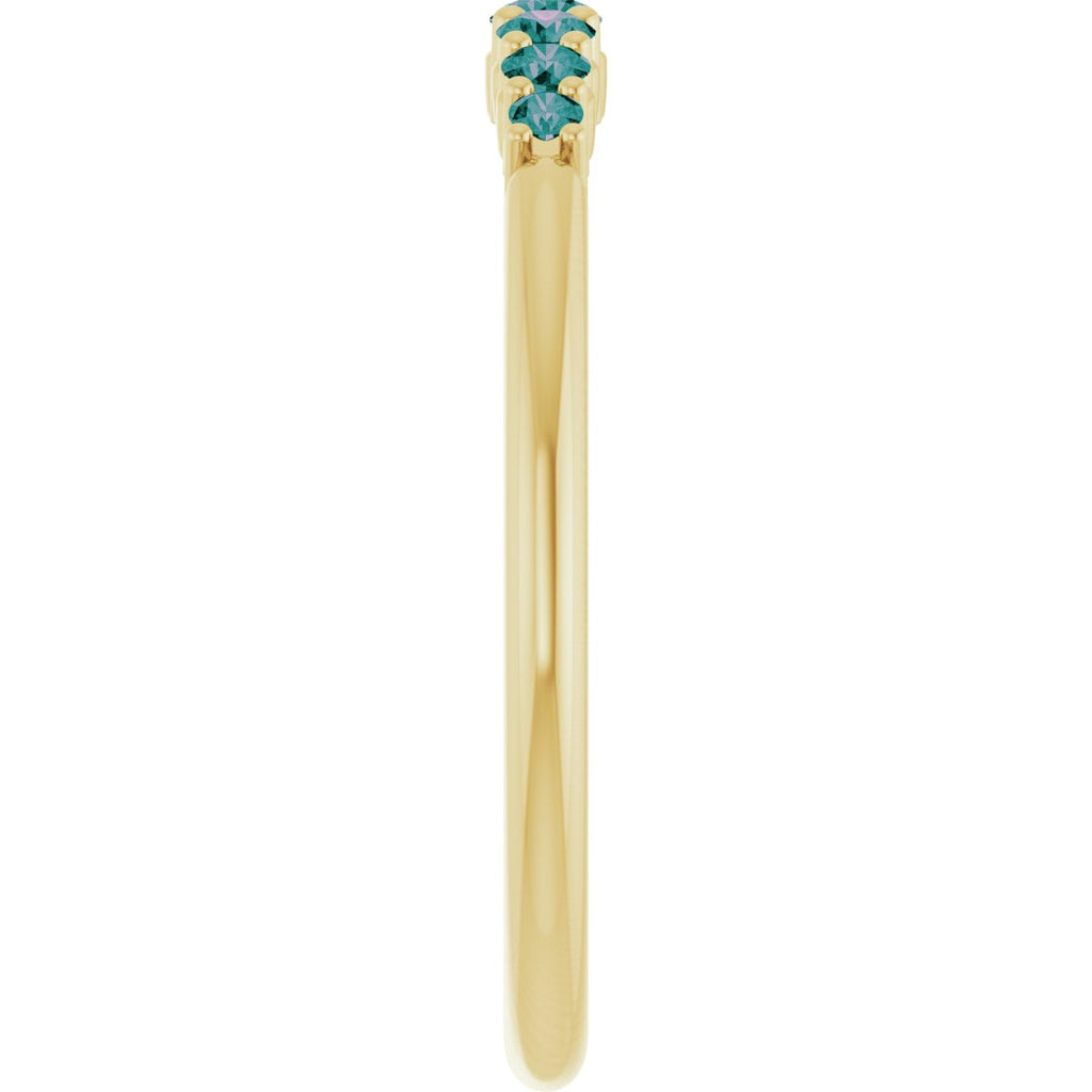 Natural Alexandrite Stackable Ring in 14k yellow gold