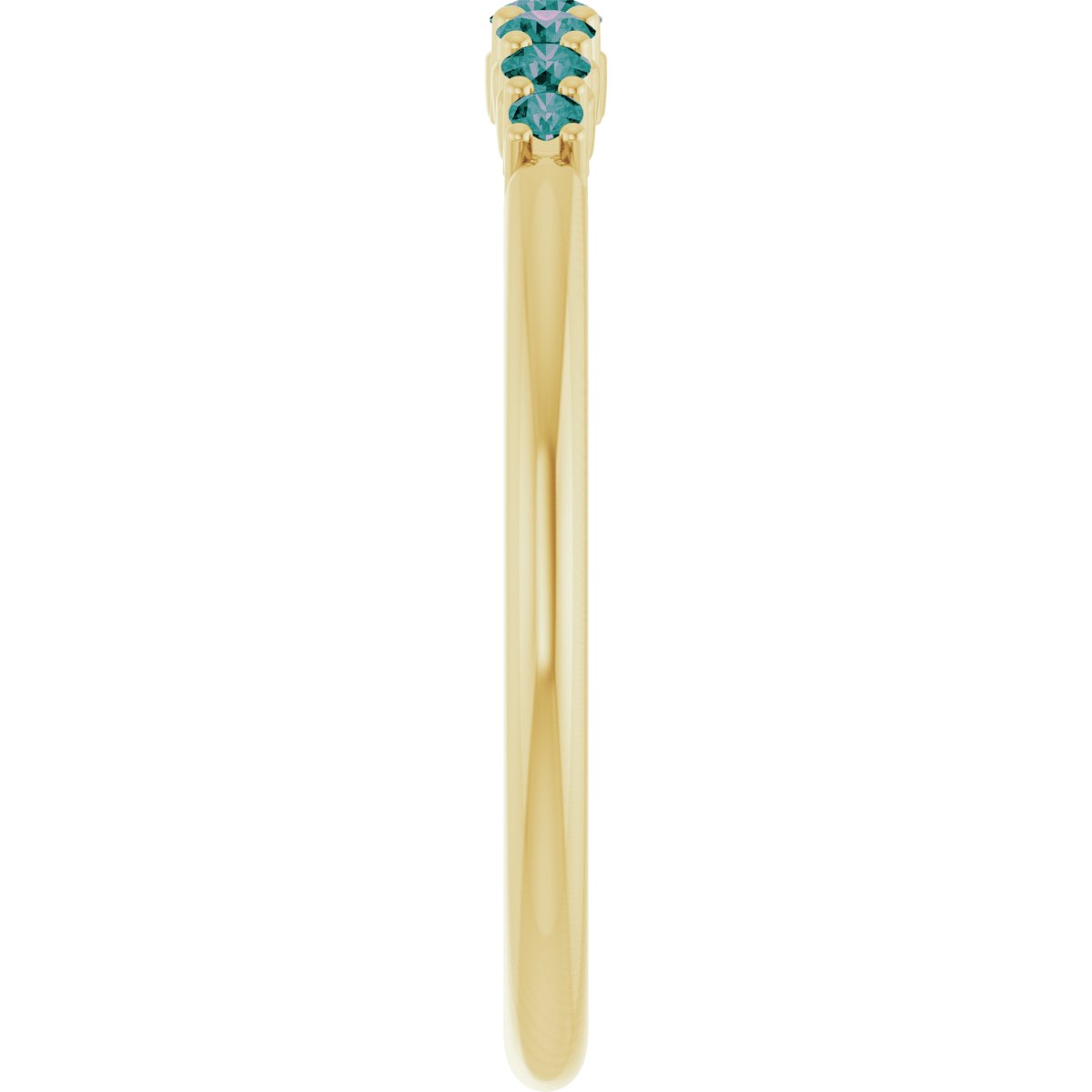 Natural Alexandrite Stackable Ring in 14k yellow gold