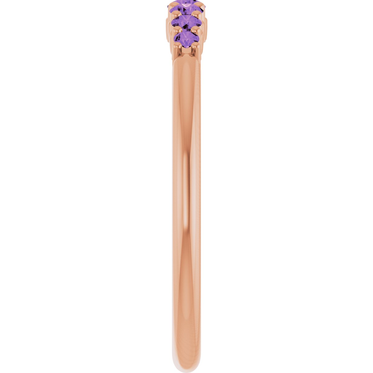 Natural Amethyst Stackable Ring in 14k rose gold