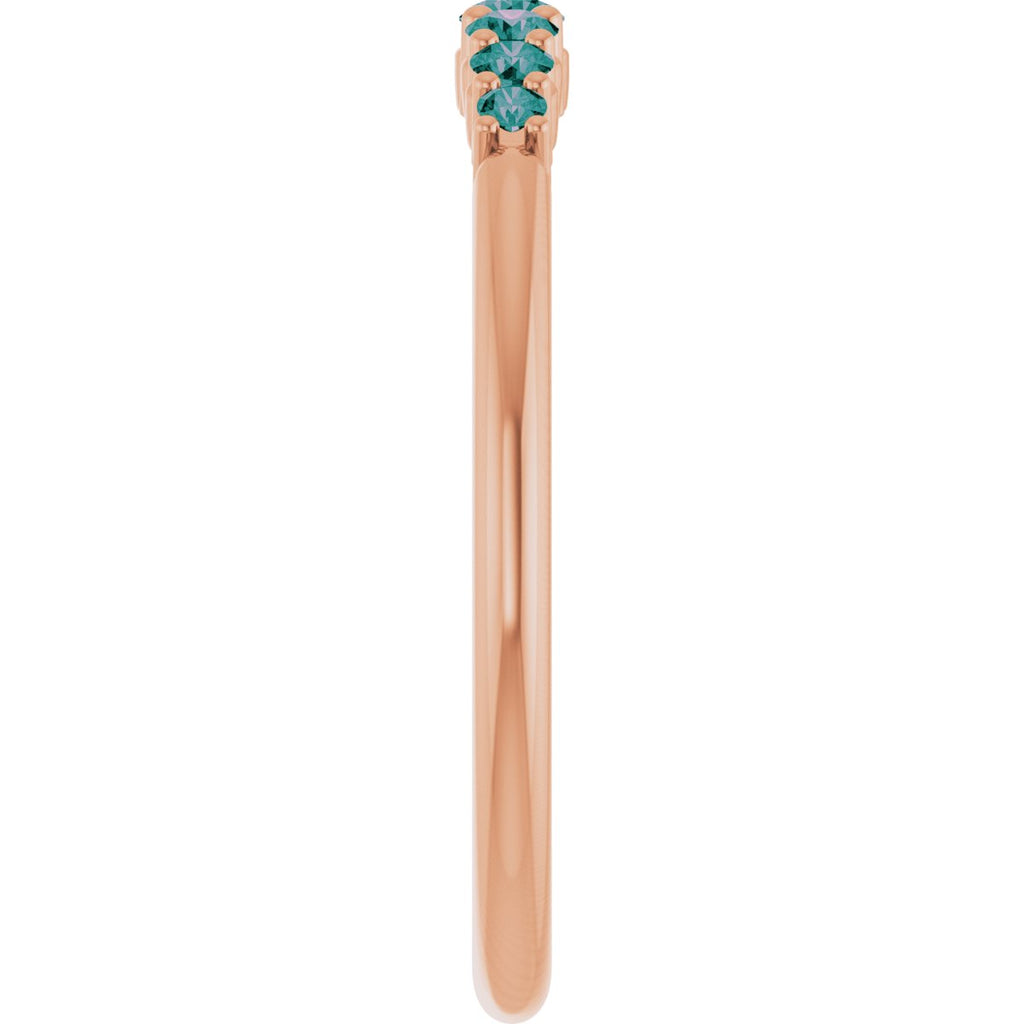 Natural Alexandrite Stackable Ring in 14k rose gold