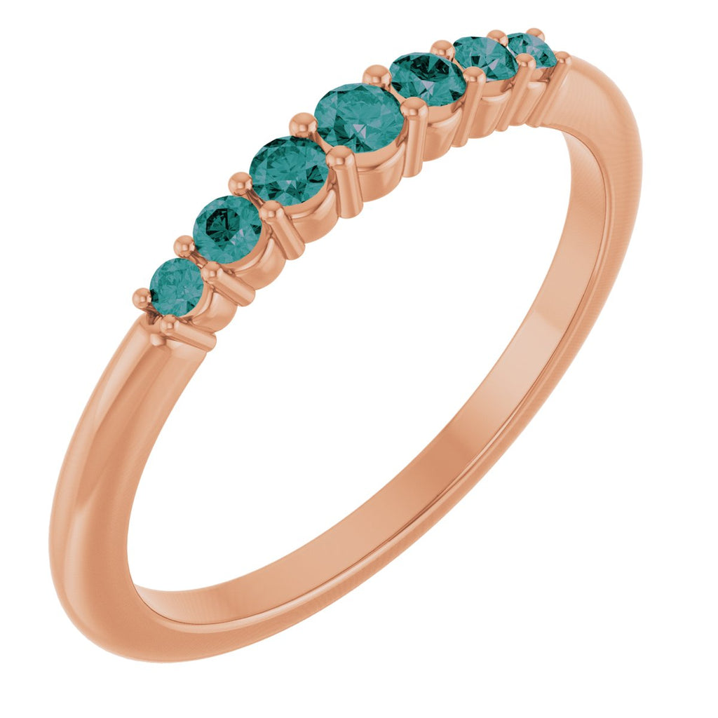 Natural Alexandrite Stackable Ring in 14k rose gold
