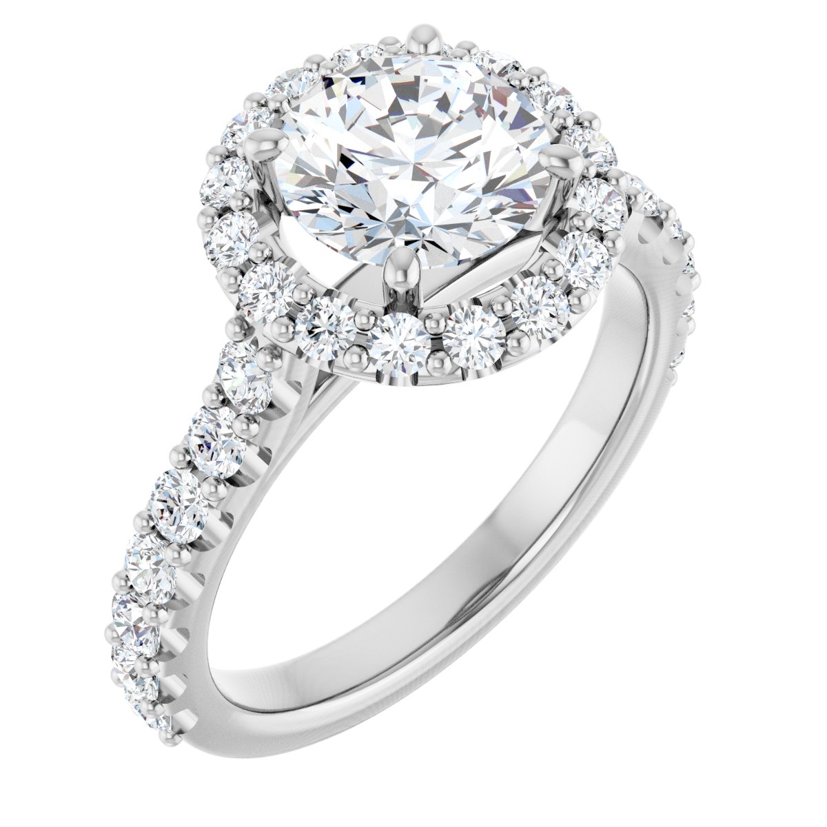 2 1/3 CTW Lab-Grown Diamond Engagement Ring in 14k white gold