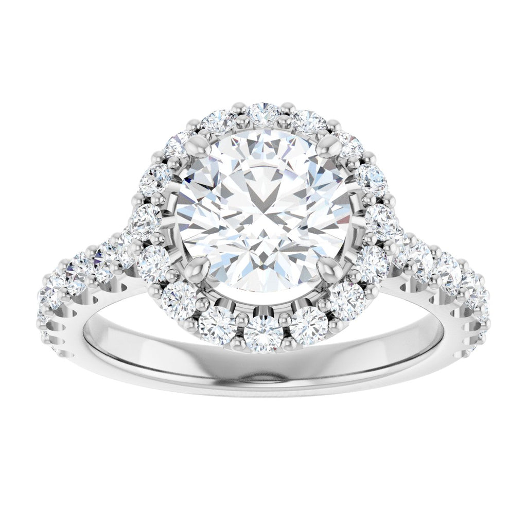 2 1/3 CTW Lab-Grown Diamond Engagement Ring in 14k white gold