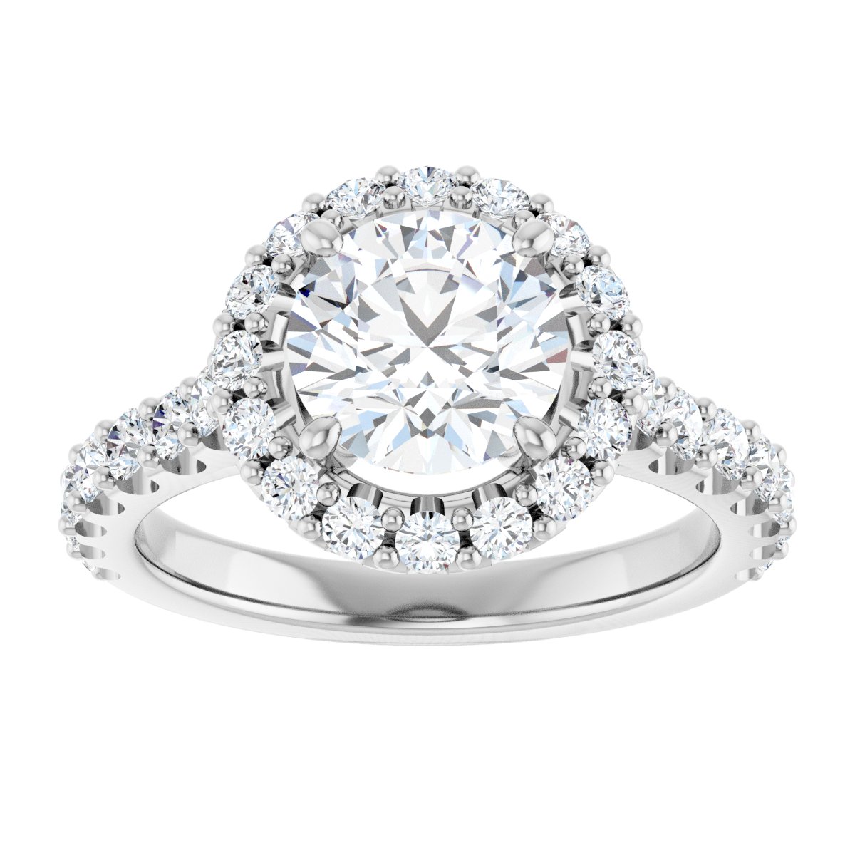 2 1/3 CTW Lab-Grown Diamond Engagement Ring in 14k white gold