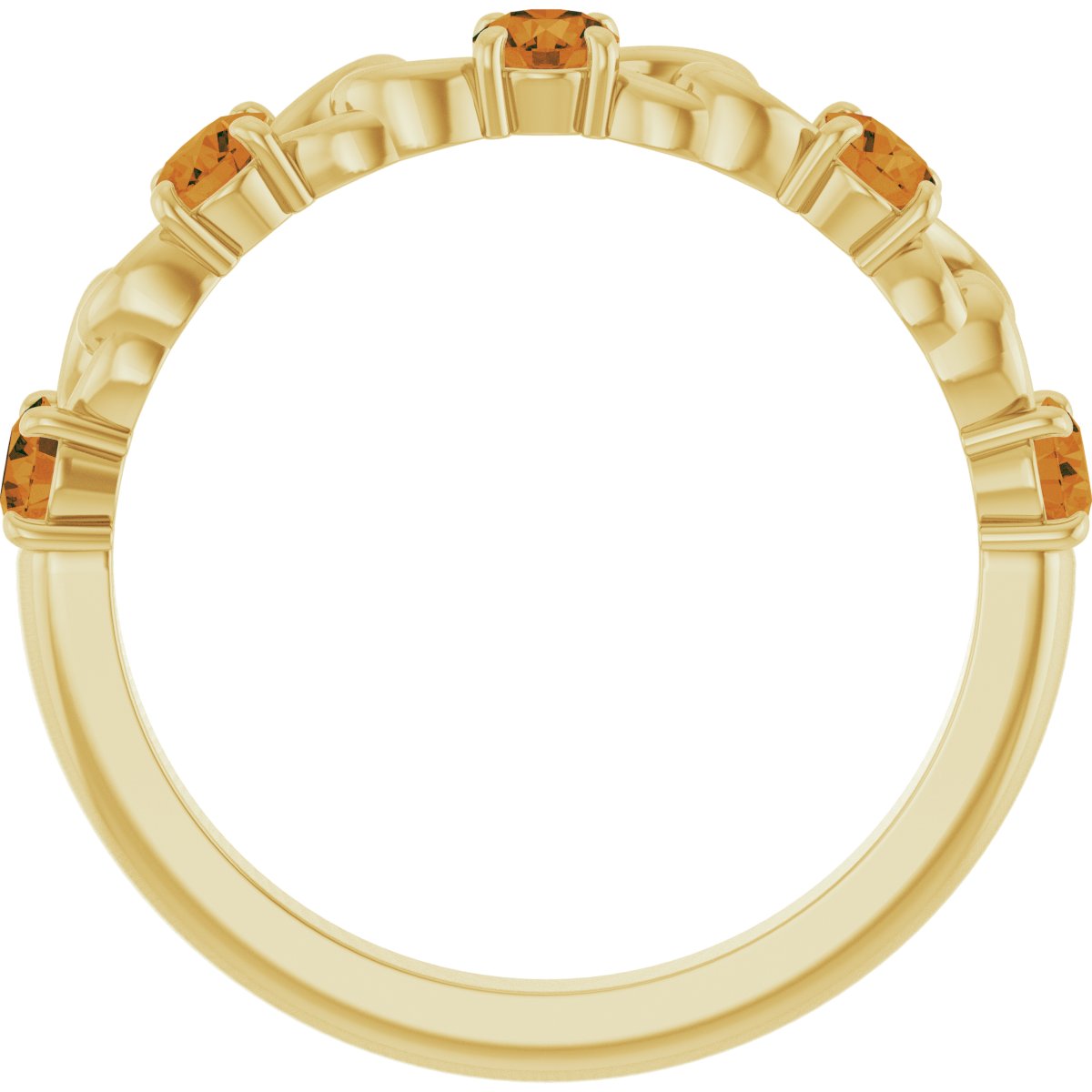 Natural Citrine Stackable Ring in 14k yellow gold