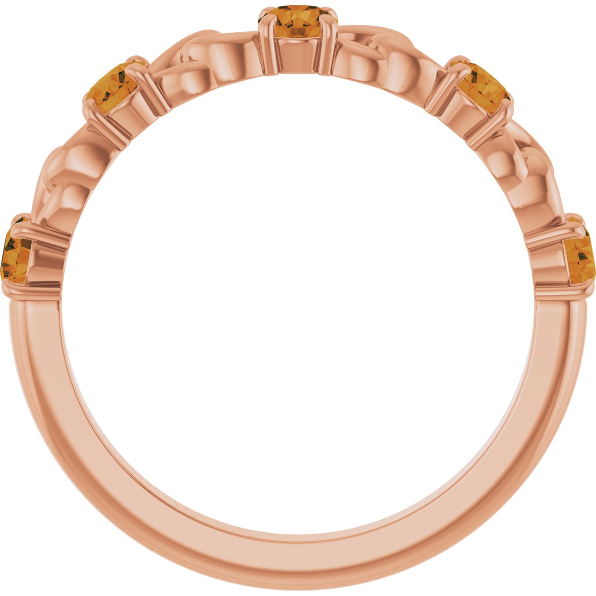 Natural Citrine Stackable Ring in 14k rose gold