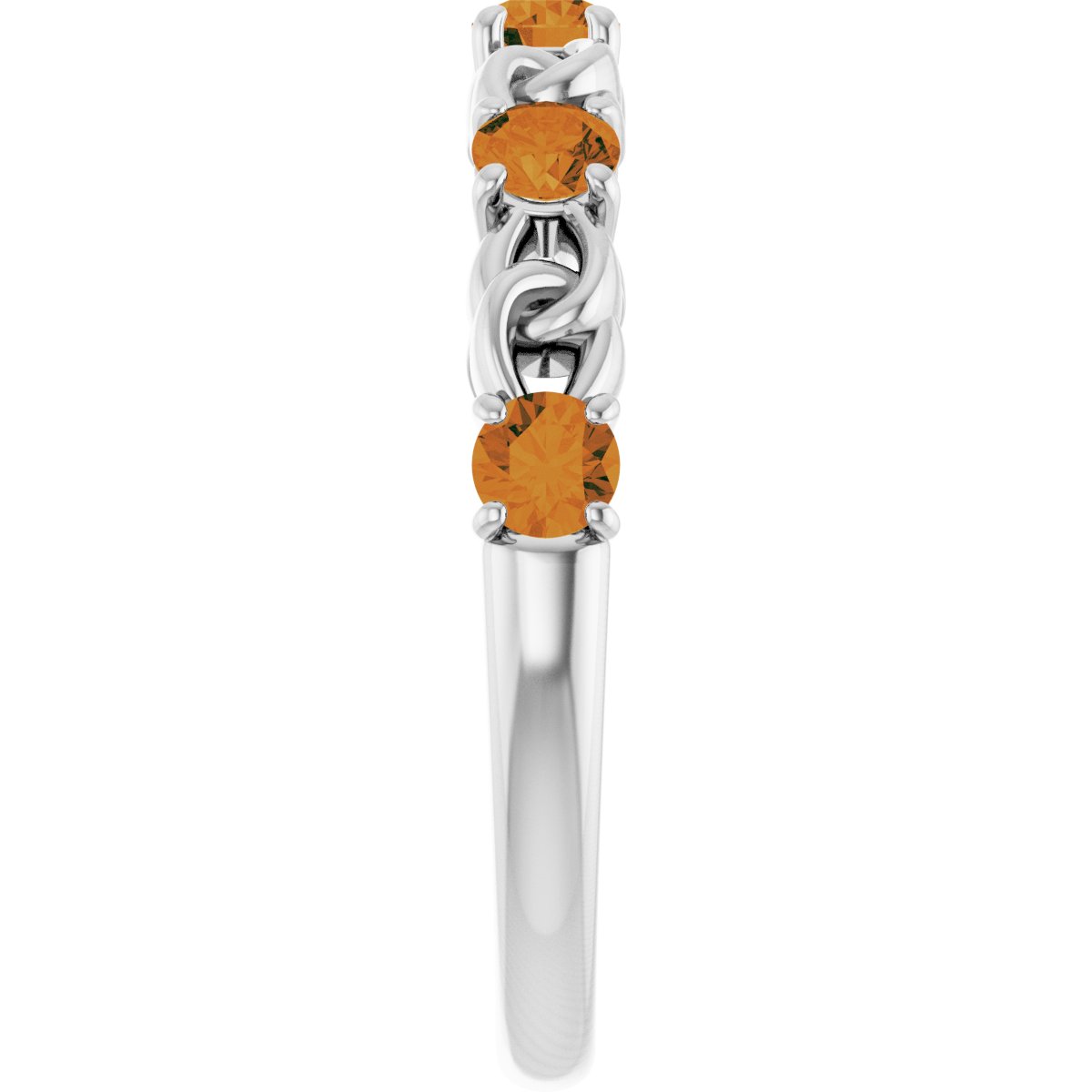 Natural Citrine Stackable Ring in 14k white gold