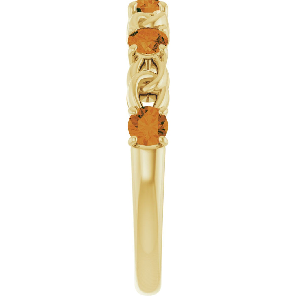 Natural Citrine Stackable Ring in 14k yellow gold