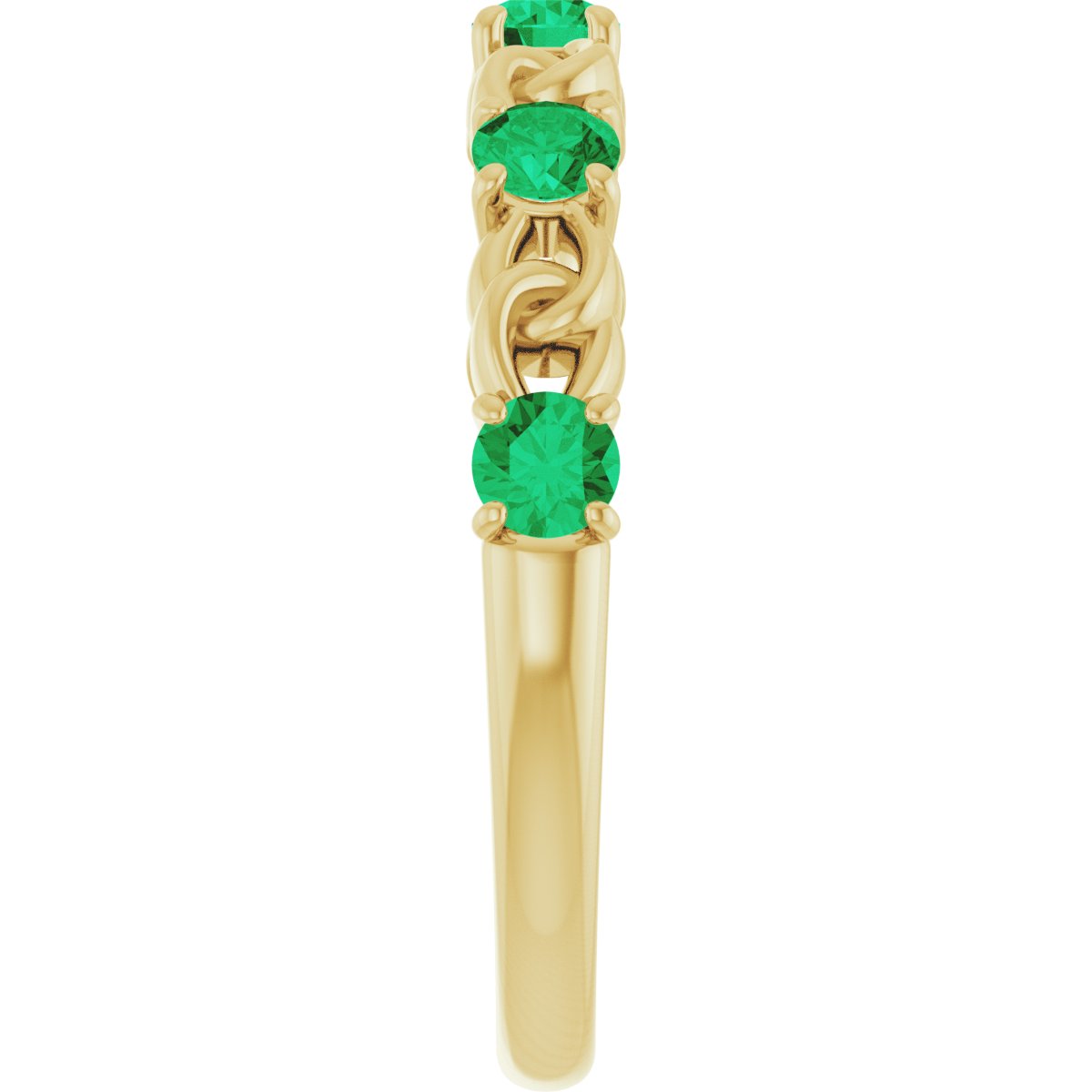 Natural Emerald Stackable Ring in 14k yellow gold