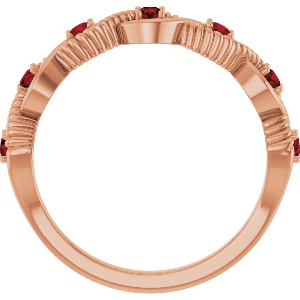 Natural Mozambique Garnet Stackable Ring in 14k rose gold