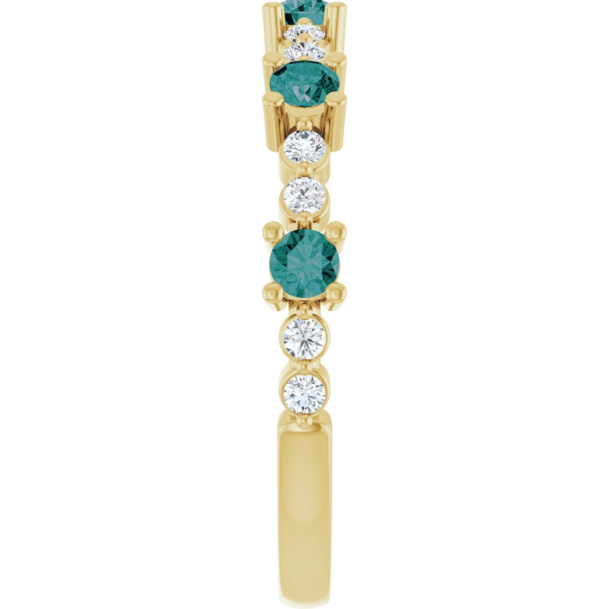 Lab-Grown Alexandrite & 1/6 CTW Natural Diamond Ring in 14k yellow gold