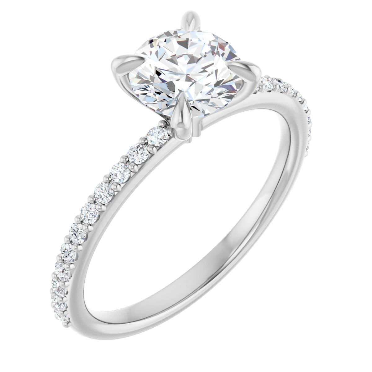 1 1/5 CTW Lab-Grown Diamond Engagement Ring in 14k white gold