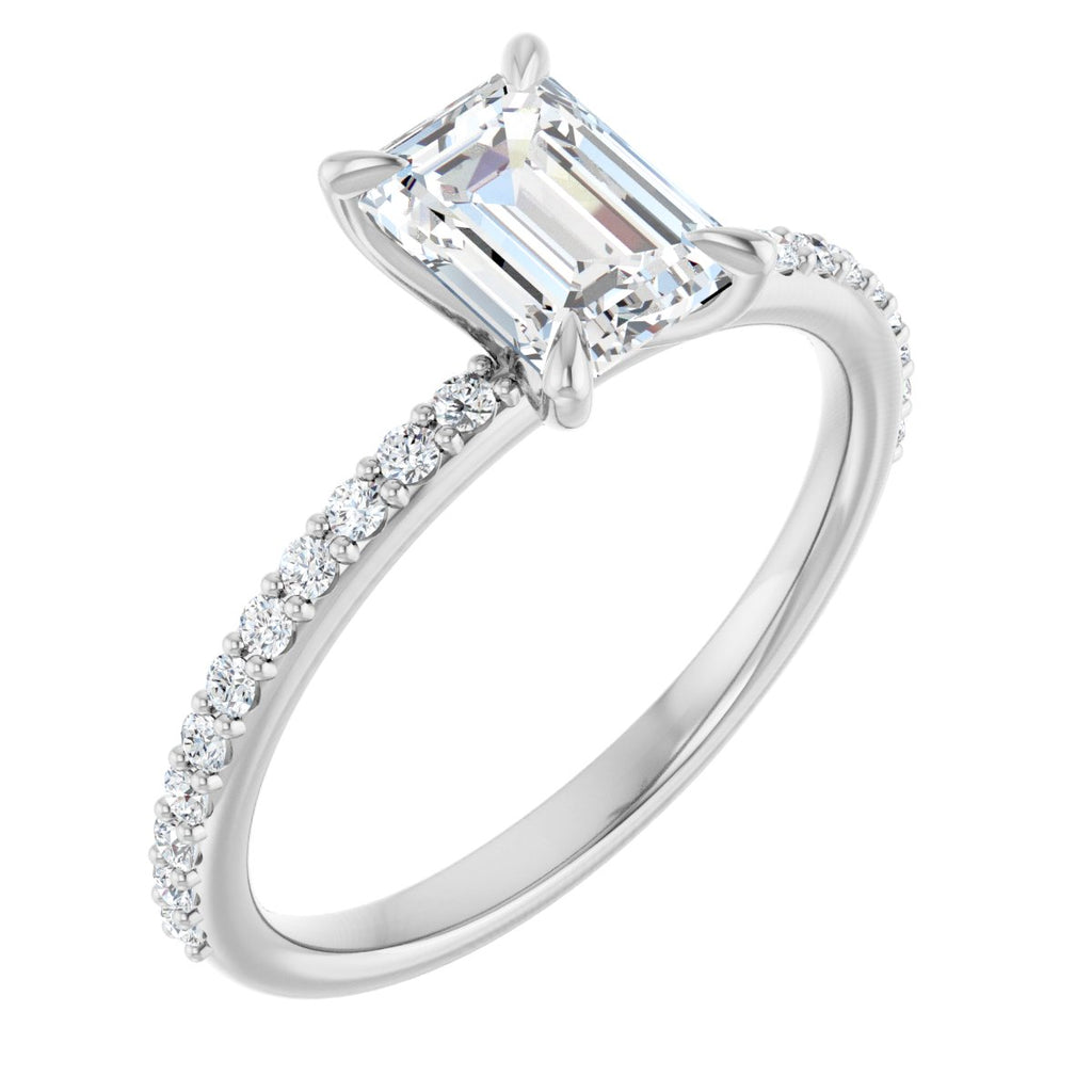 1 3/8 CTW Lab-Grown Diamond Engagement Ring in 14k white gold