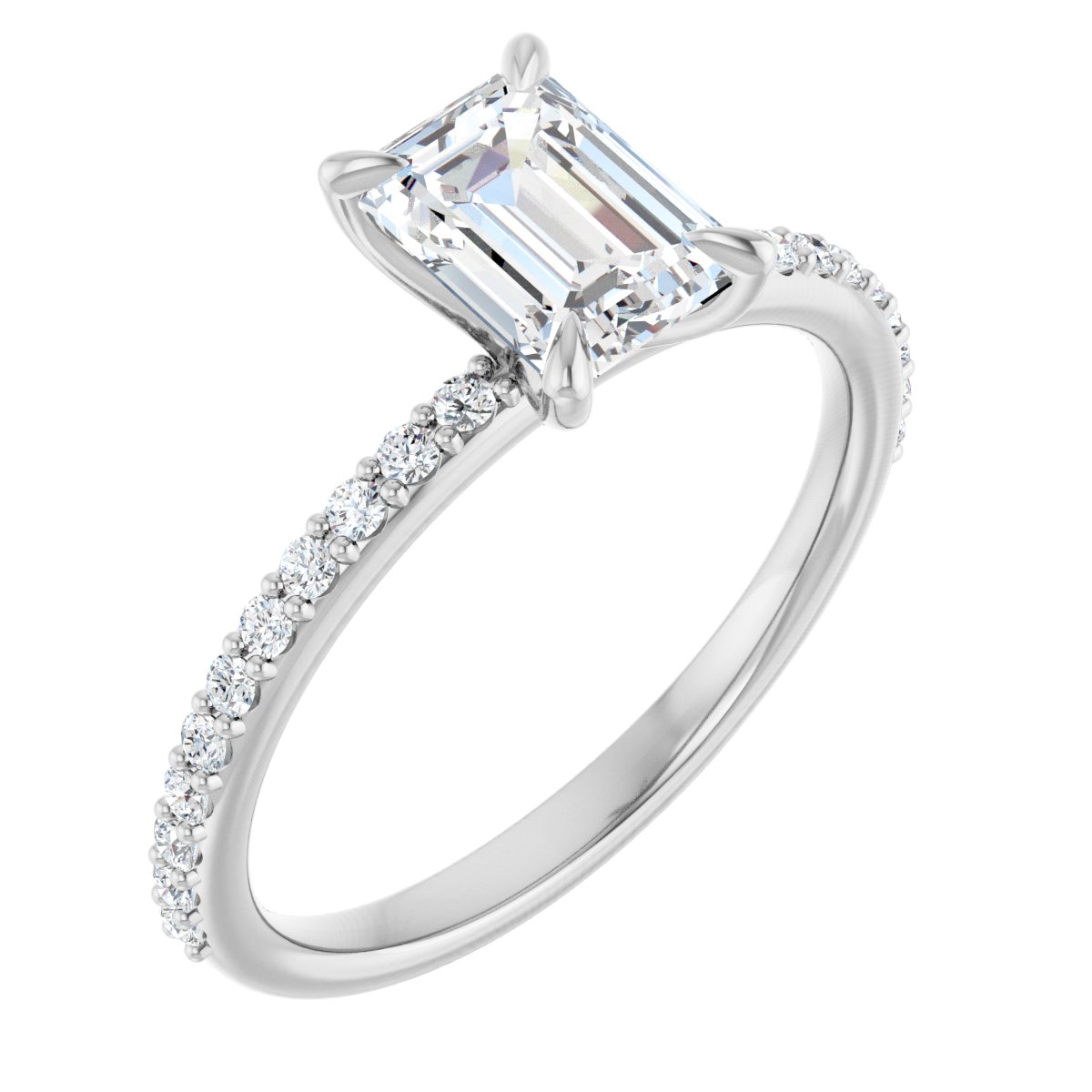 1 3/8 CTW Lab-Grown Diamond Engagement Ring in 14k white gold