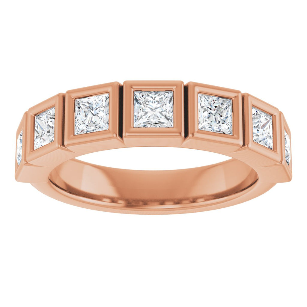 1 1/8 CTW Natural Diamond Anniversary Band in 14k rose gold
