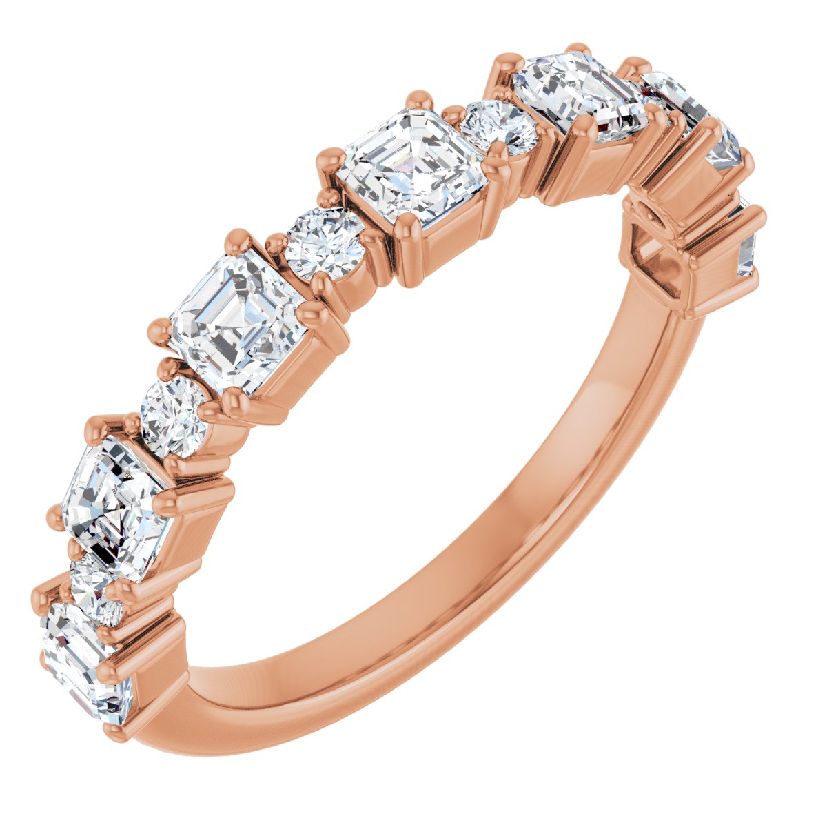 1 1/3 CTW Natural Diamond Anniversary Band in 14k rose gold