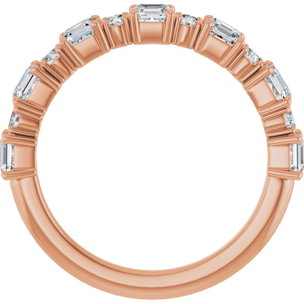 1 1/3 CTW Natural Diamond Anniversary Band in 14k rose gold