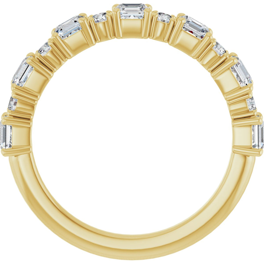 1 1/3 CTW Natural Diamond Anniversary Band in 14k yellow gold