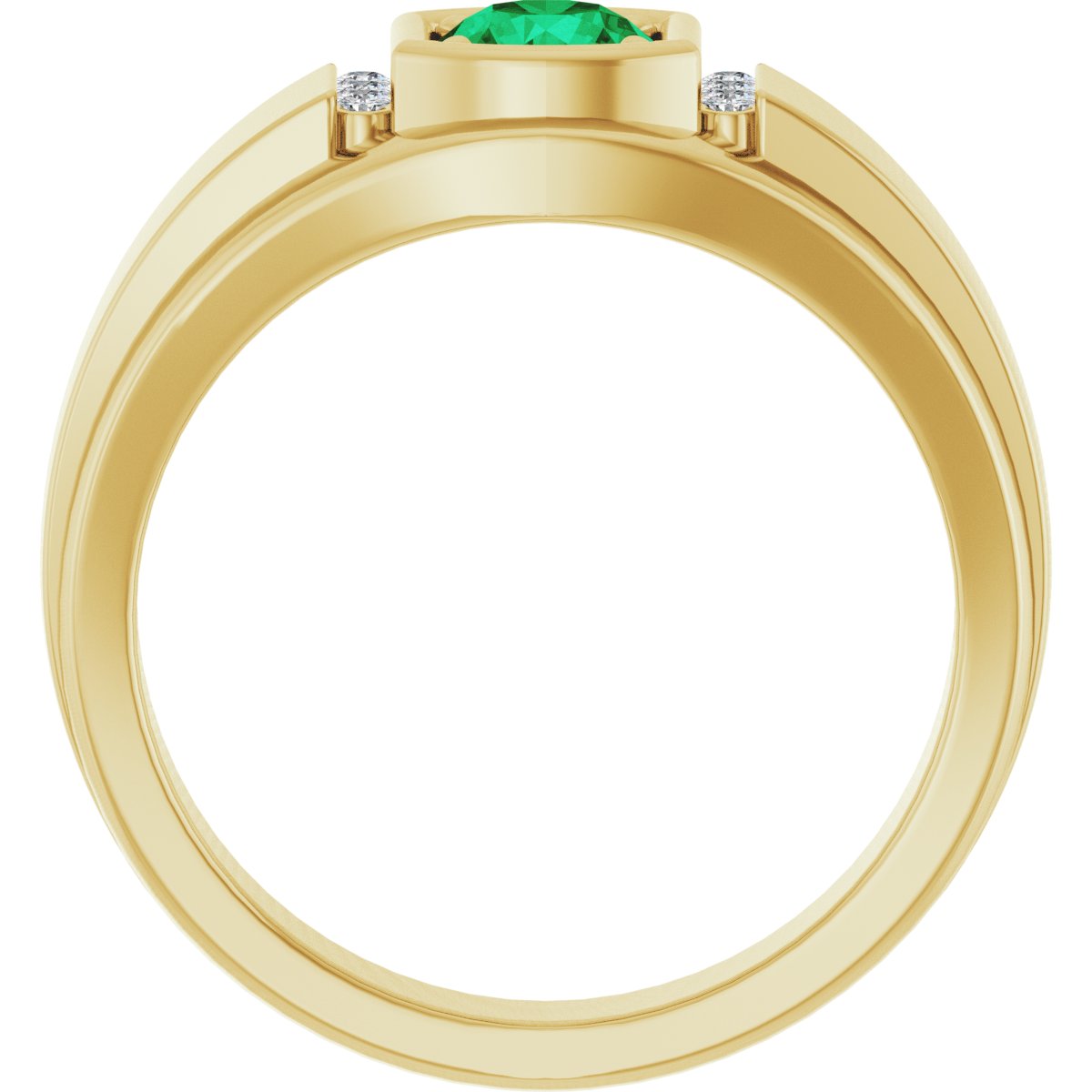 Natural Emerald & .08 CTW Natural Diamond Ring in 14k yellow gold